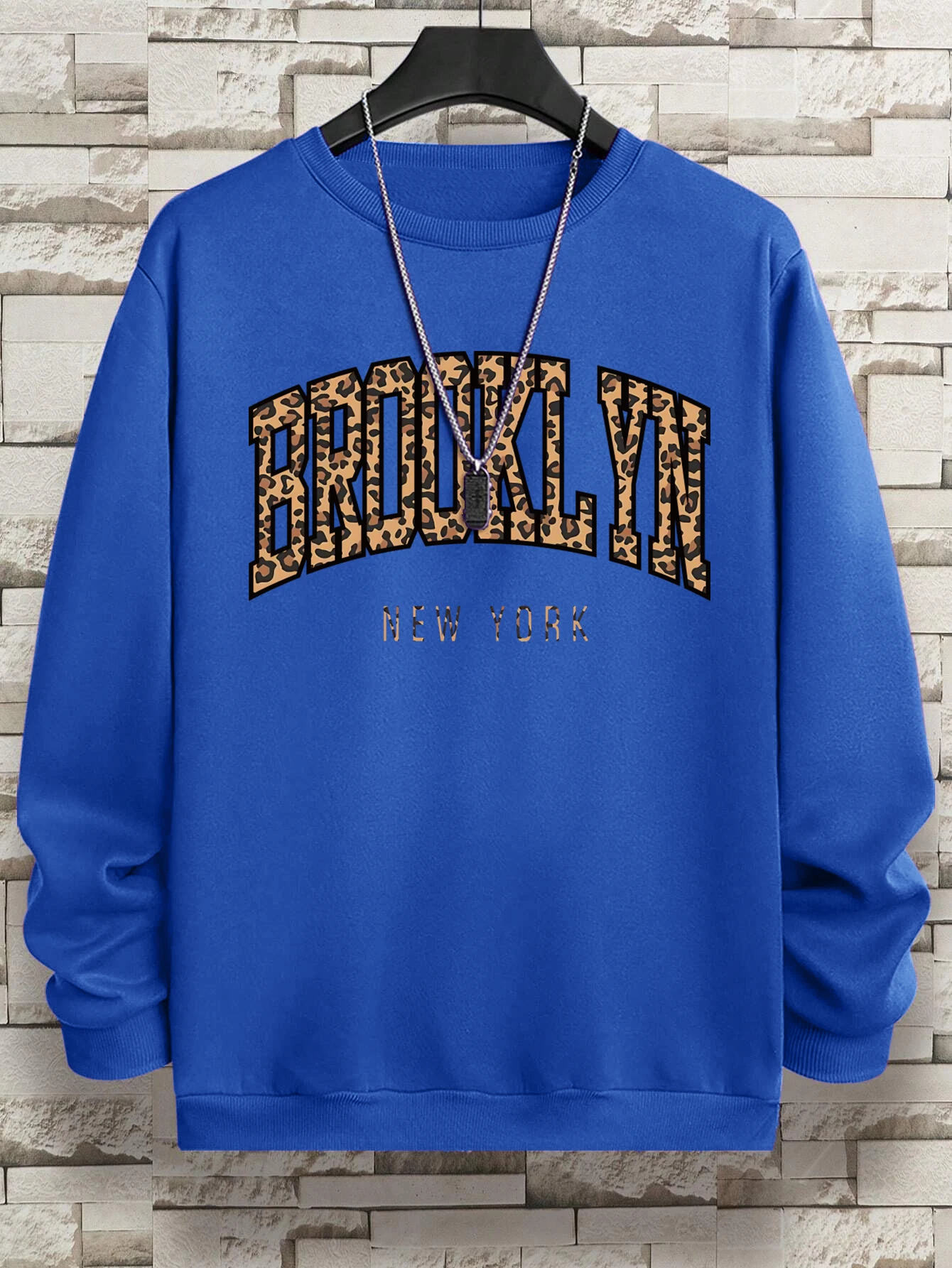 

Brooklyn New York Art Letter Толстовка Мужские мягкие пуловеры с комиксами Винтажная повседневная футболка с круглым вырезом Осенняя флисовая свободная одежда унисекс