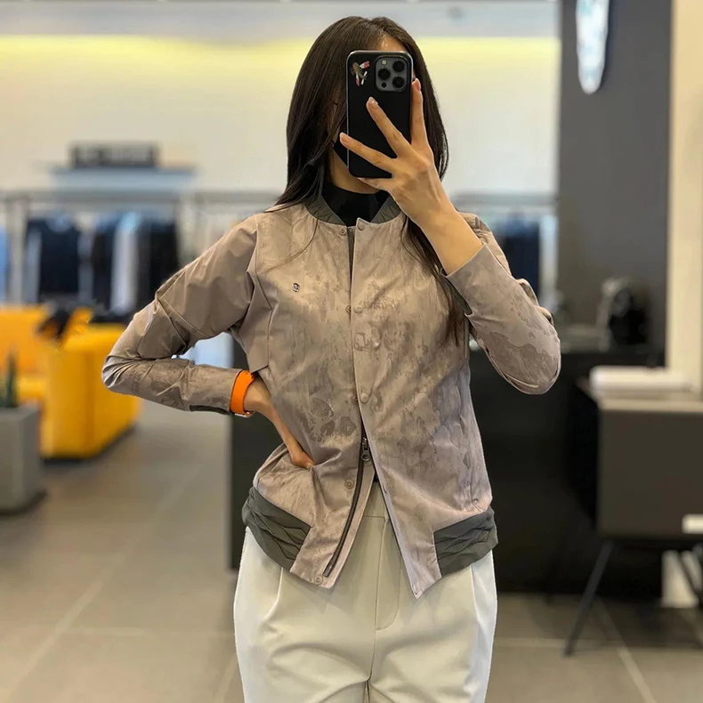 Women 2025 New Golf Clothing Spring And Autumn Slim Fit Jacket Temperament Zipper Long Sleeved Golf Jacket