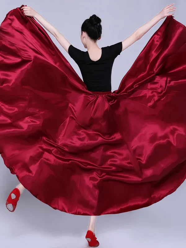 Flamenco Skirts For Women Spanish Dance Gypsy Belly Chorus Adult Solid Stage Performance Women Bullfighting Spain Single Skirts