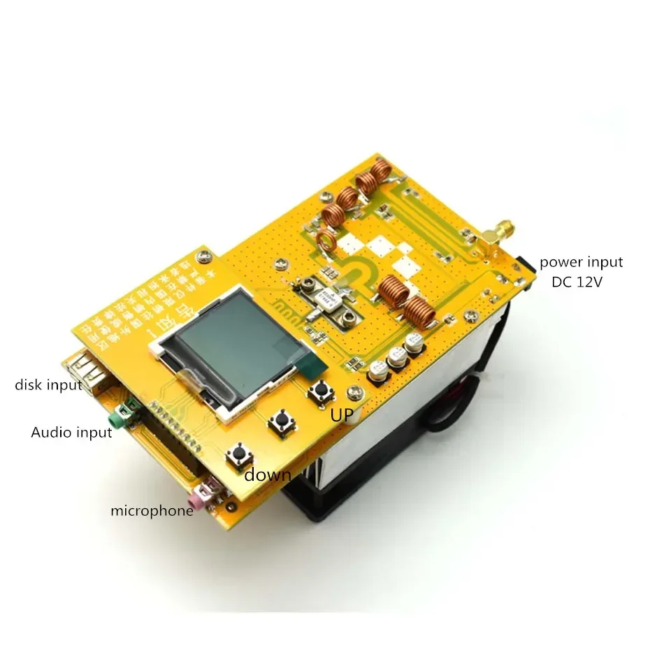 30W PLL Stereo FM Transmitter 76M-108MHz 12V Digital LED Radio Station module with heatsink fan D4-005