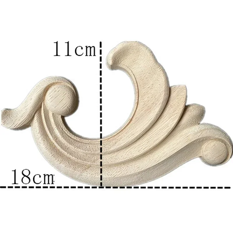 18cm Woodcarving Decal Wood Carved Wooden Crafts Corner Appliques Frame Wall Door Furniture Decorative Home Bathroom Furniture