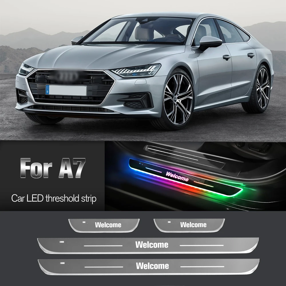 

Car Door Sill Light For Audi A7 4G 4H 2010-2023 2011 2012 2016 2019 Customized Logo LED Welcome Threshold Pedal Lamp Accessories