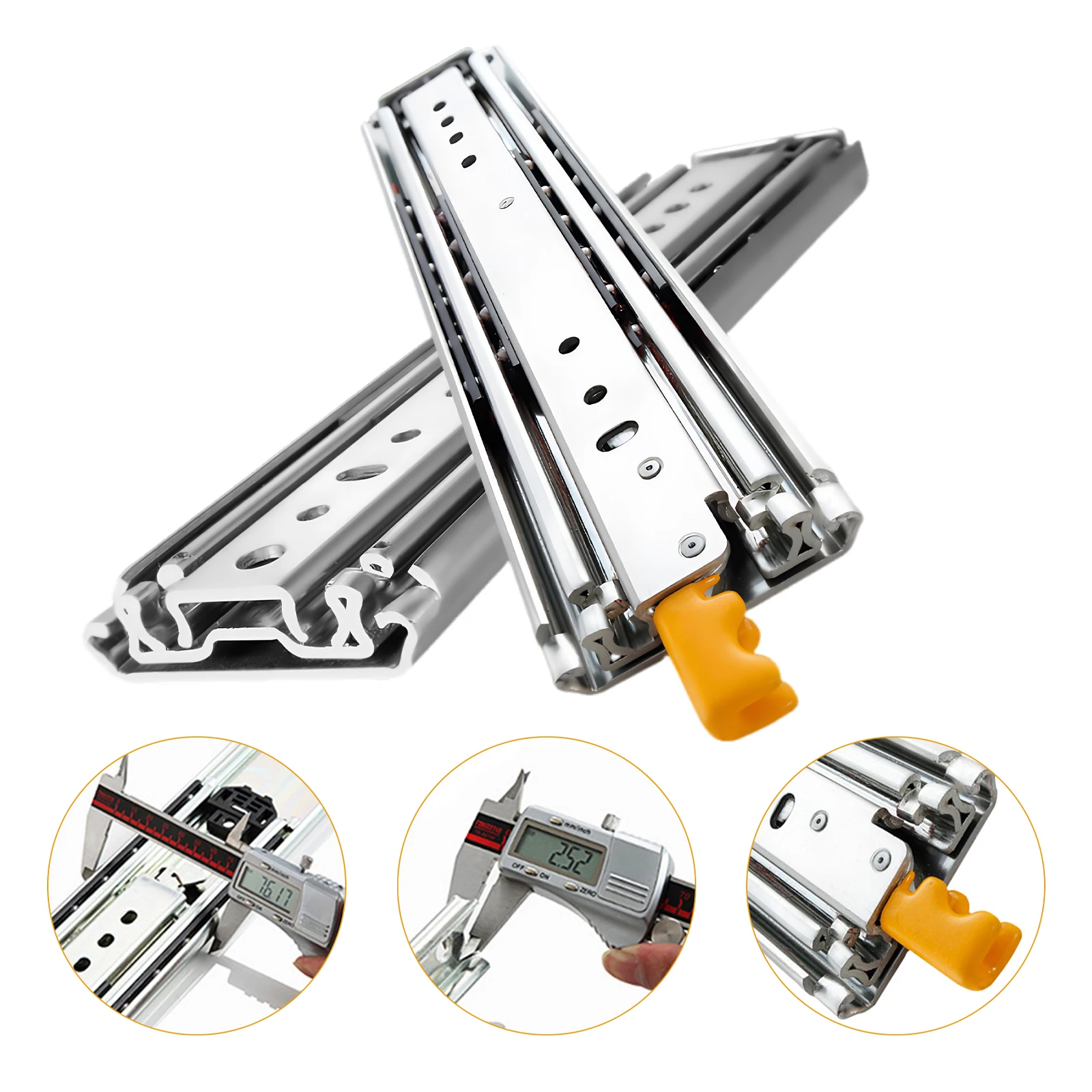 1 زوج 44 بوصة الثقيلة درج الشرائح الجانب جبل تمديد كامل الكرة تحمل انزلاق القضبان لخزائن RV صندوق الأدوات والتخزين #4