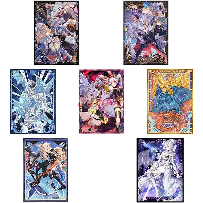 50 unids/set juego de Anime Yu Gi Oh OCG funda para tarjeta Flash MALICE ojos azules dragón blanco Dios egipcio el bosque blanco juguete de colección