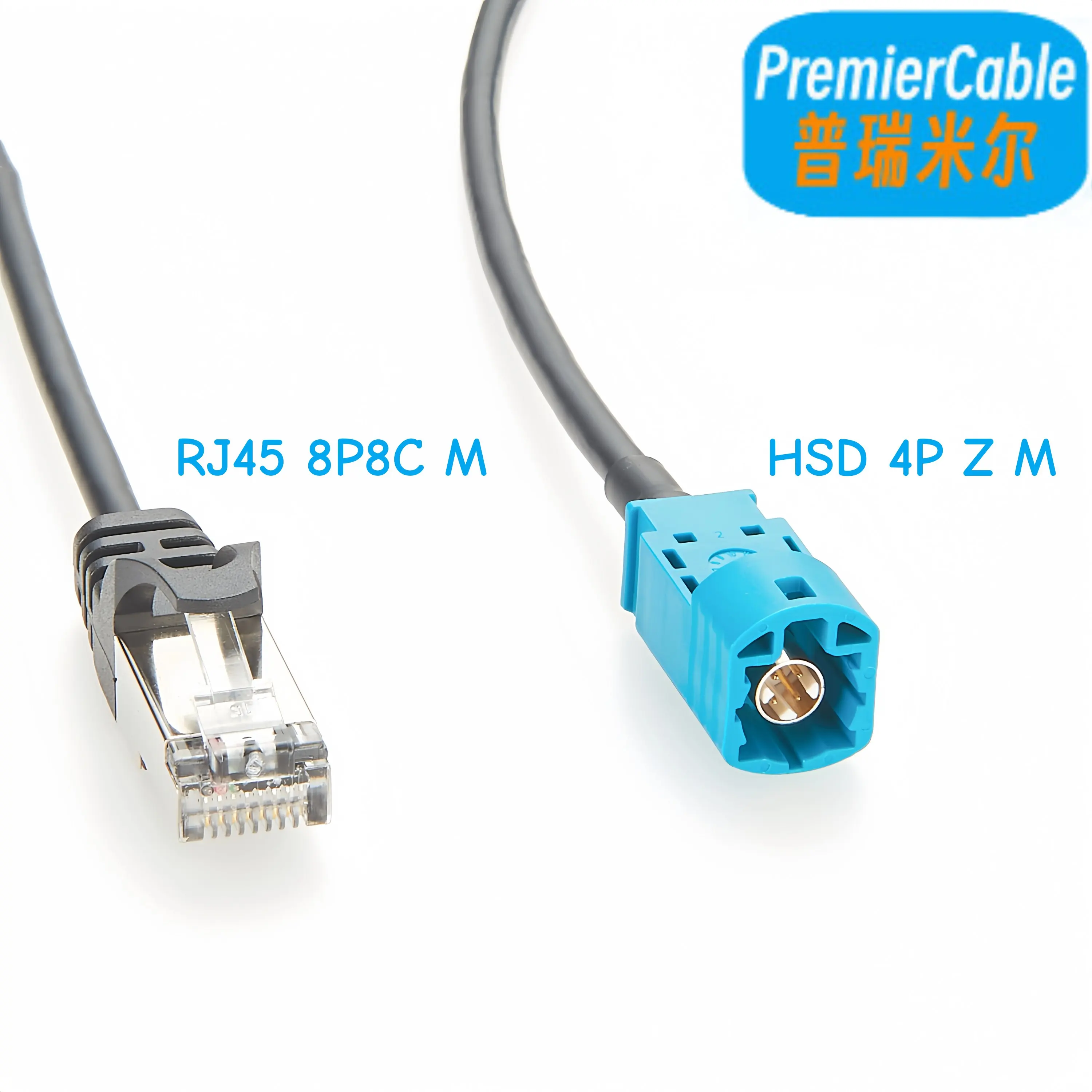 

HSD 4 Pin Z Male to RJ45 8P8C Male Network Cable CAT5E Shielded Automotive Ethernet Cable RJ45 to HSD LVDS Cable for Automotive