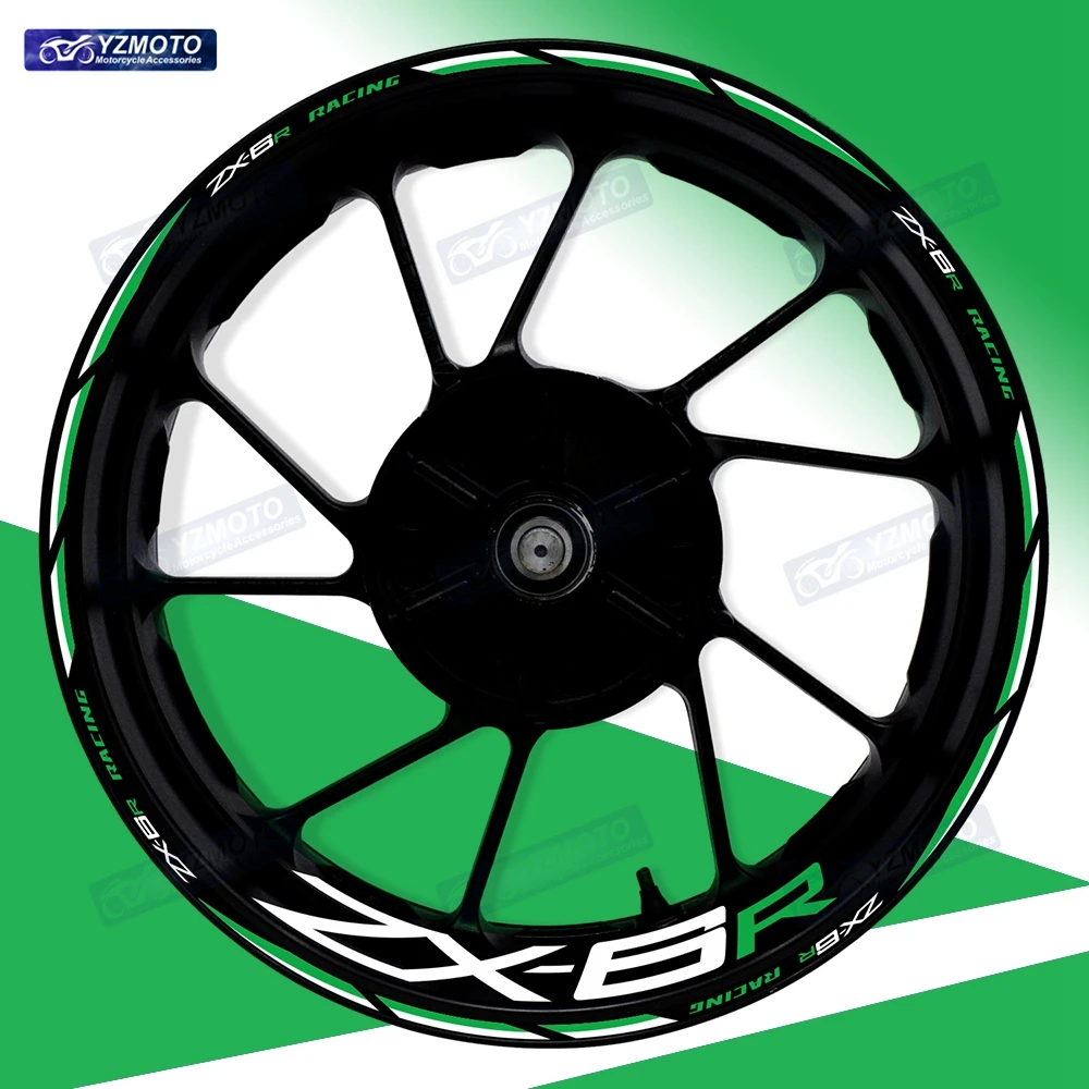 

For ZX-6R ZX6R ZX 6R Motorcycle 17 Inch Front Rear Wheel Hub Racing Sticker Decal Reflective Modified Decorative Rim Stickers