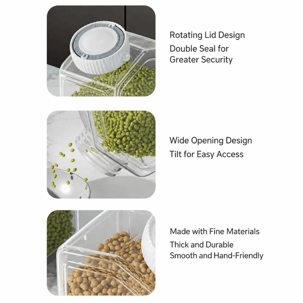 Lunch Box Thickened Sealed Jars Transparent Bug Proof Storage Box Leak-Proof Lidded Grain Storage Container Travel