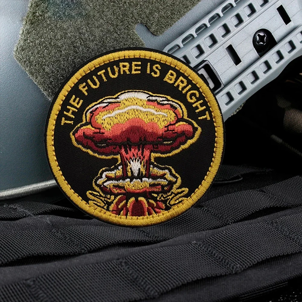 Parche táctico Molle bordado Velcro gancho nuclear vintage - imagen 4