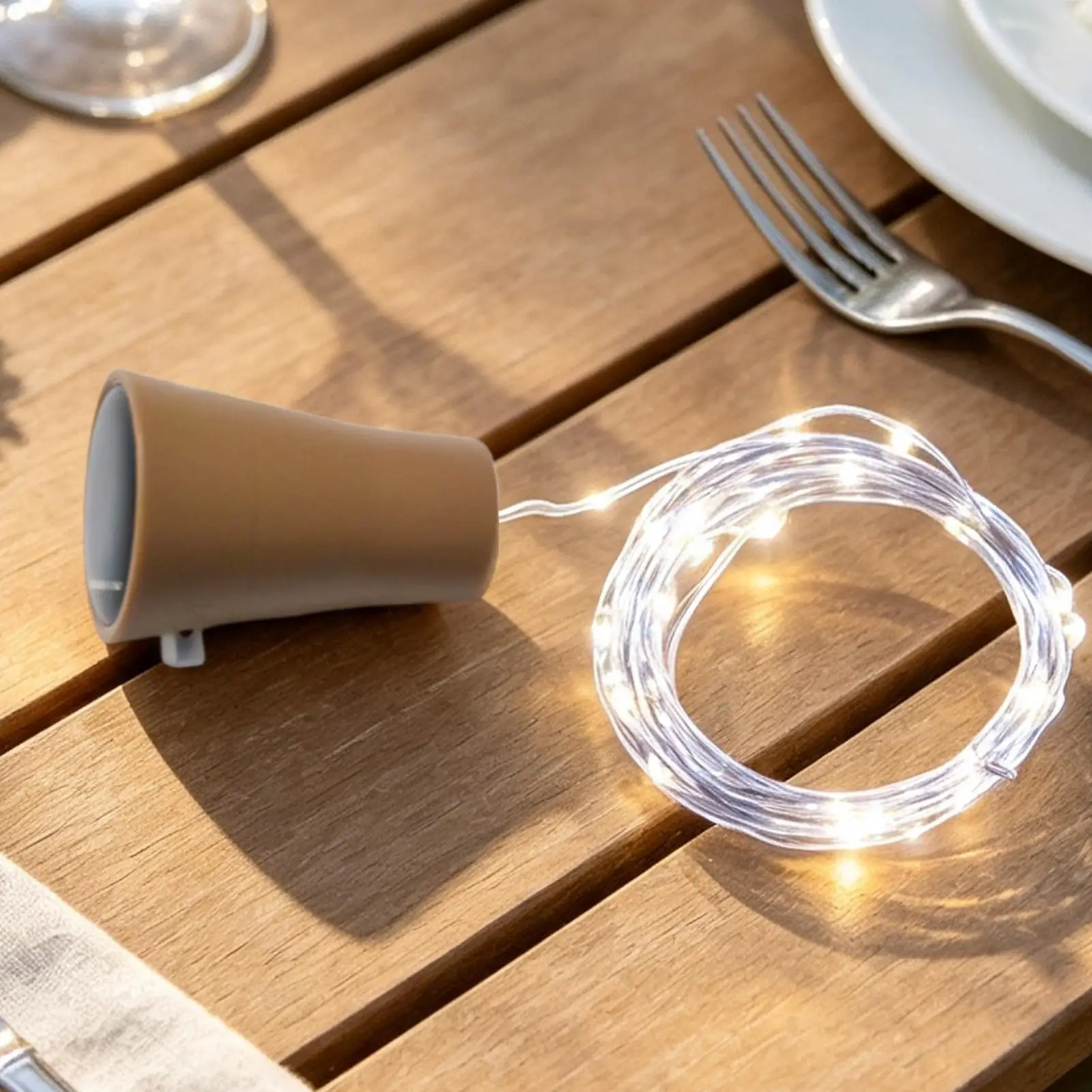 Cork Lights For Wine Bottles 6 Pieces DIY Waterproof Outdoor Decoration Fairy Cork String Lights For Dining Table Garden Path