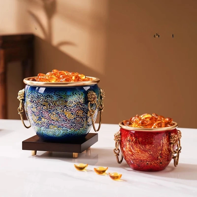 

Новый китайский декоративный цилиндр в форме изобилия (Корн-Ку-Ма) для риса, большой, расписанный вручную, для гостиной, для молитв и привлечения удачи, ароматический цилиндр.