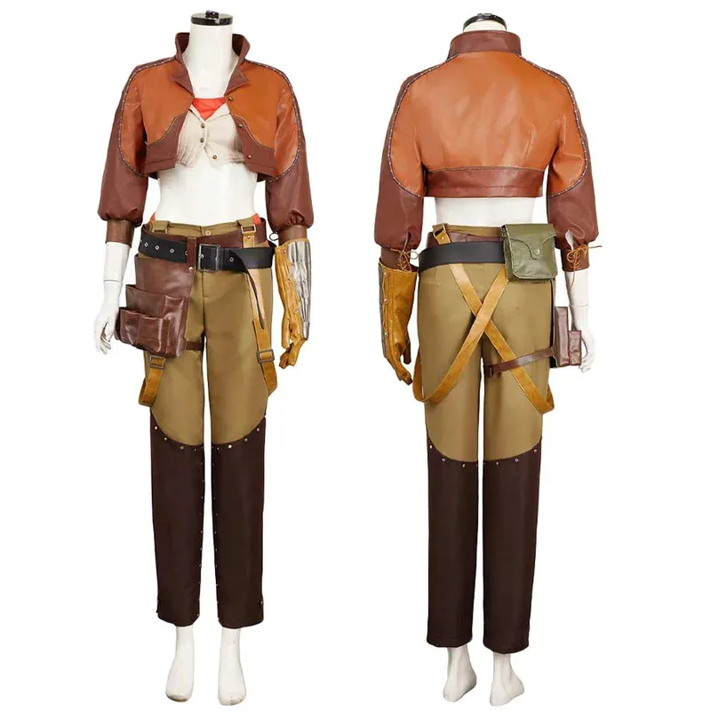 

Game Hunter Of Monster Wilds Gemma Cosplay Costume Jacket Pants Waistbag Outfit Hallowmas Party Uniform Carnival Role Play Suits