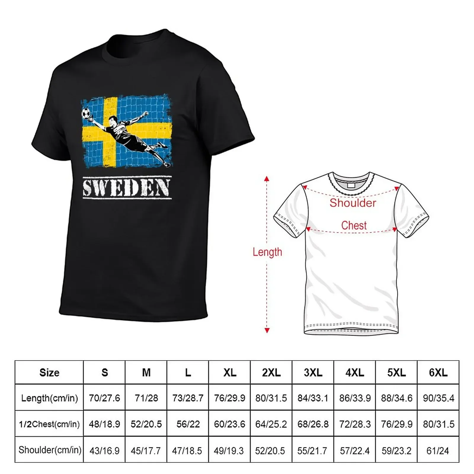 Sweden Soccer Supporter Goalkeeper Shirt T-Shirt tops custom t shirt vintage clothes mens clothes