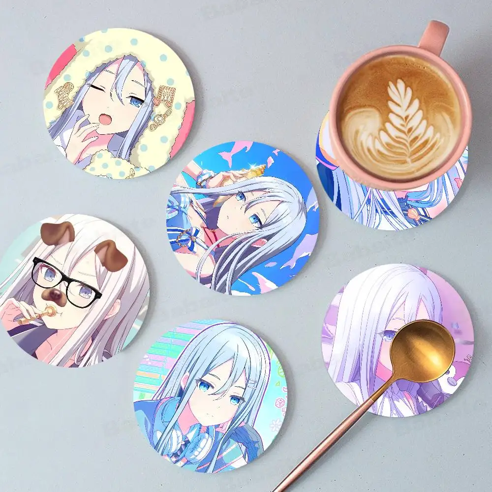 

Kawaii Nightcord At Yoisaki Kanade Round Coasters Insulated Durable Cups Coffee Coaster Plate Mats Home and Decoration