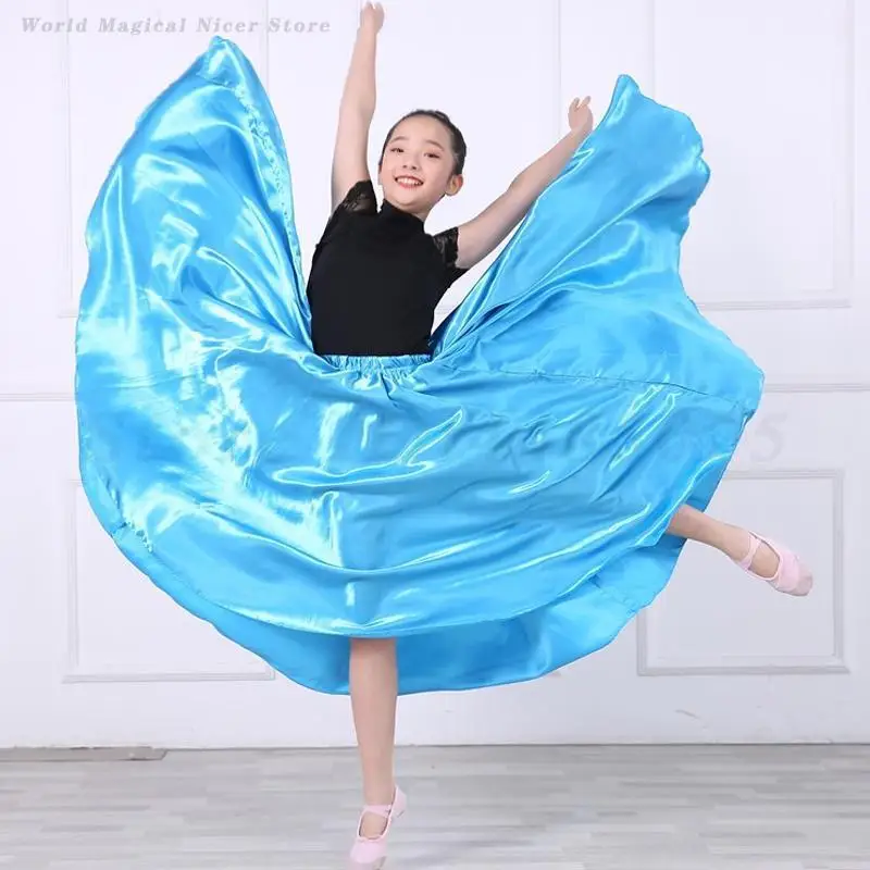子供大人女の子ジプシーロングダンススカートベリーラテンフラメンコタンゴダンスパフォーマンスコスチューム360度マキシスカートダンサードレス