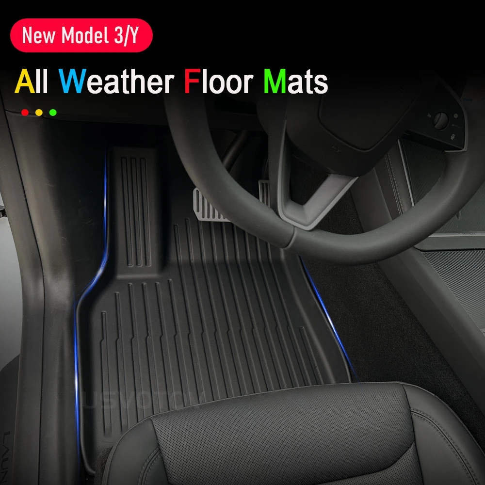 Floor Mats for Tesla Model Y Juniper 2025 2026 All Weather Front Rear Cargo Liner Second Row Seat Back Pad Trunk Mat Accessories