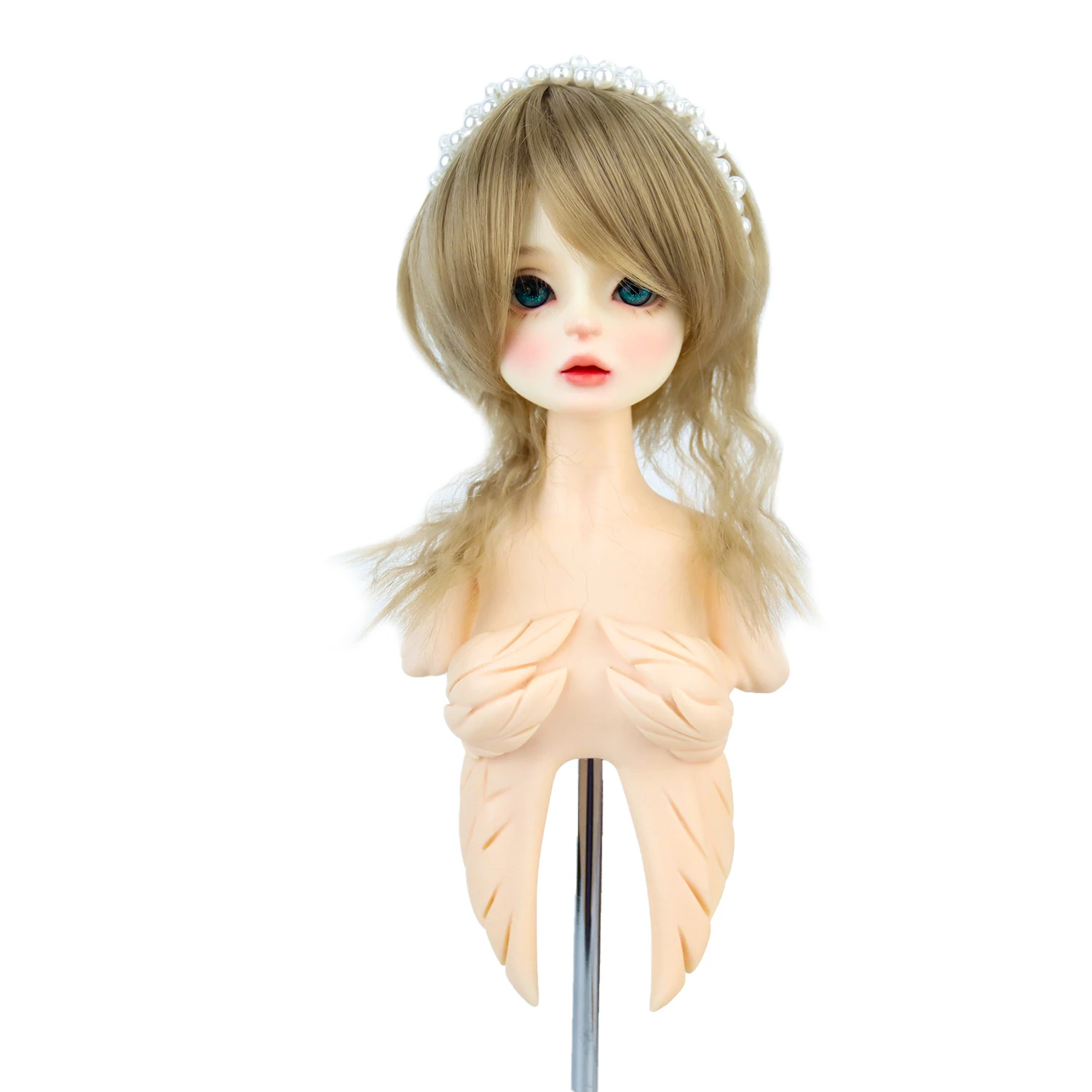 

New 1/3 BJD Wig 9 inch Head Size Blonde Doll Hair Synthetic Fiber For Dollfie Dream DDH Doll Make Wigs