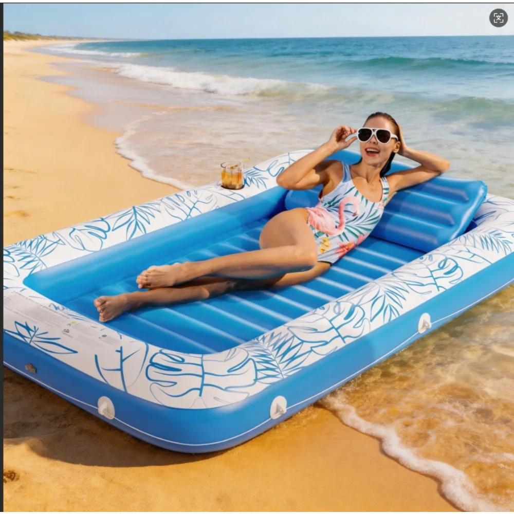 

Надувной матрас-шезлонг 4-в-1 для загара и отдыха на воде, для взрослых, надувной бассейн для детей