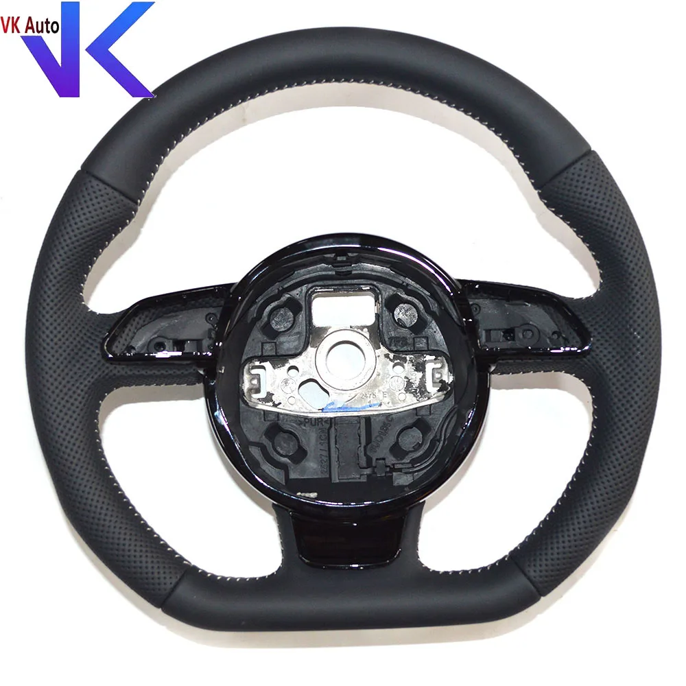 For Audi A3 A4 A5 A6 A7 Q3 Q5 Q7 Fully Perforated Steering Wheel Flat Bottom Steering Wheel Campaign Assembly