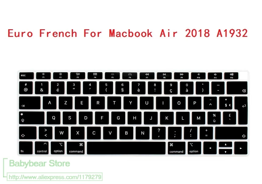 AZERTY Protection Clavier for MacBook Air 13 Pouces 2018 A1932 avec Retina Touch ID Clavier Euro US for Macbook Air 13