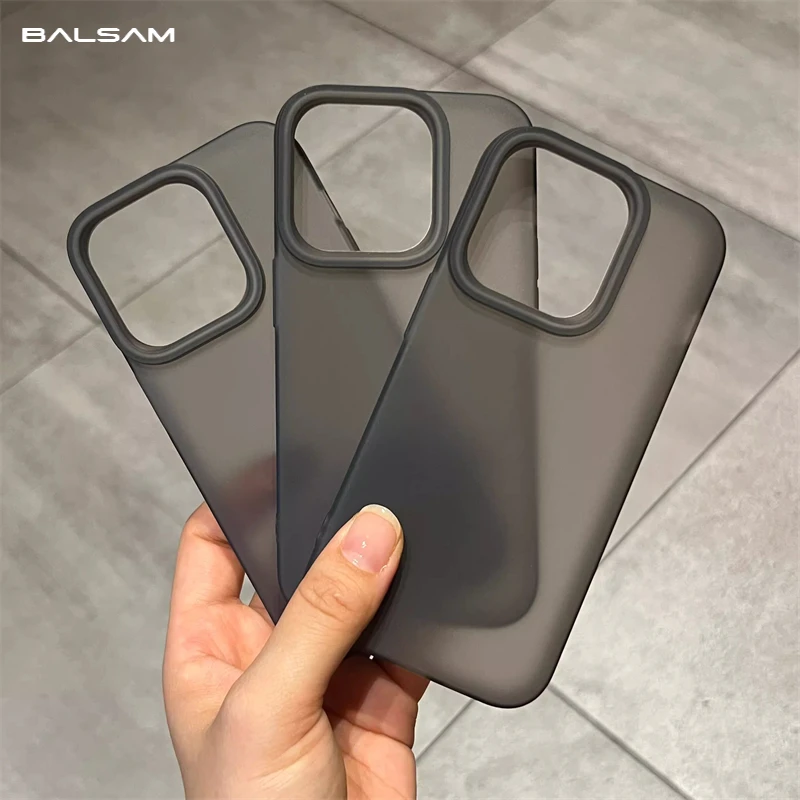 Luxury Matte Clear Soft Silicone Phone Case For iPhone 15 Pro 14 Plus 13 12 11 Pro Max Solid Color Translucent Shockproof Cover