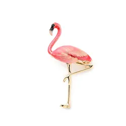 2024 fashion and exquisite models cute flamingo animal brooch charm men and women pins clothing accessories small gifts wholesal