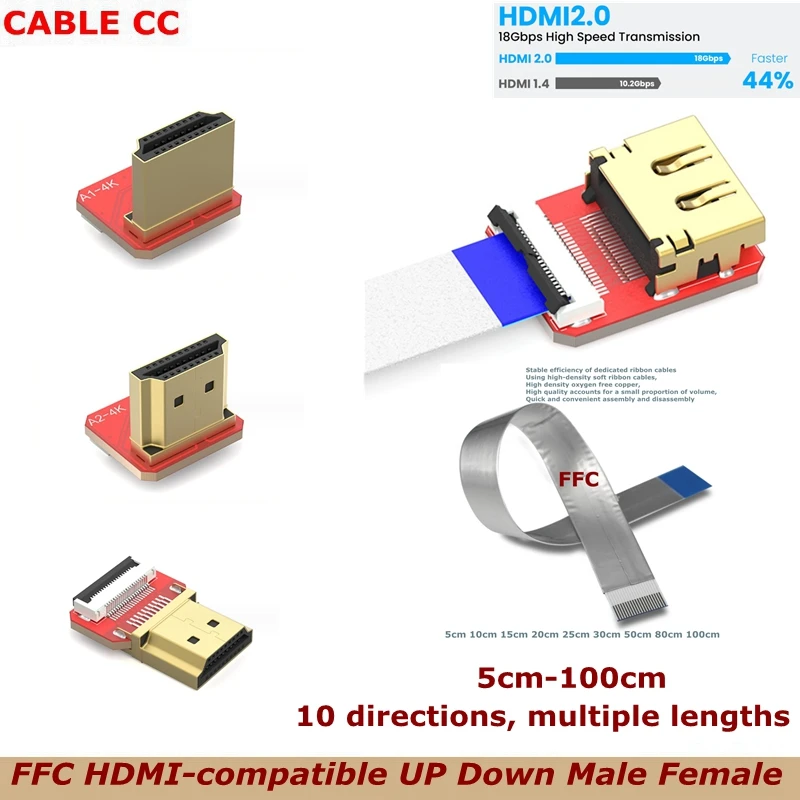 fpv-4k-60-Гц-hdmi-совместимый-m-f-90-градусный-разъем-fpc-Гибкий-плоский-ленточный-кабель-hd-ffc-20-контактный-для-дрона-gopro-dslr-gimbal-kit