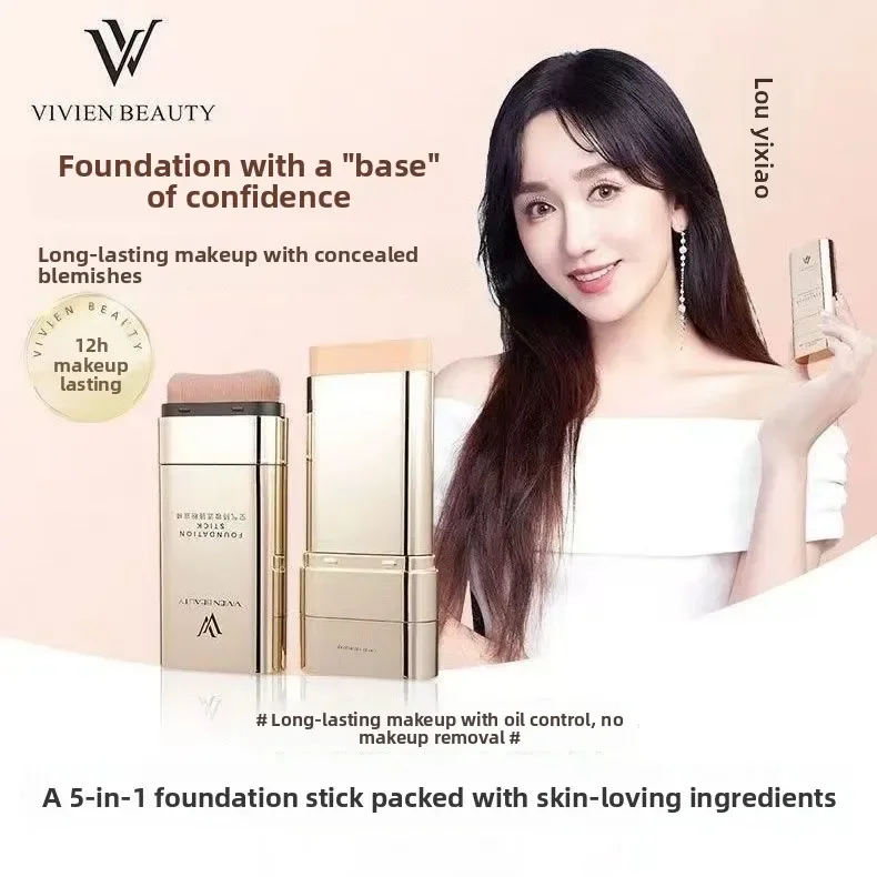 VIVIEN BEAUTY Double-head Foundation Stick Concealer Light Transparent Eraser Covers Acne Spots Pores Brightens Skin