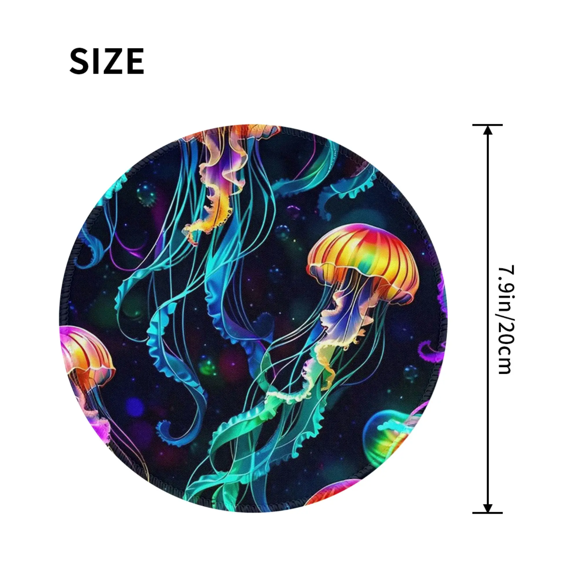 Psychedelic Bioluminescent Trippy Jellyfish Mouse Pad Computer Keyboard Mouse Mat Laptop Desk Mat Office Accessories Table Mats