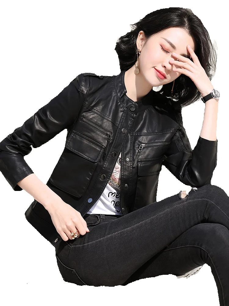 

Seasonal Genuine Leather Jacket Women's Short Genuine Leather Sheepskin Fashionable Jacket