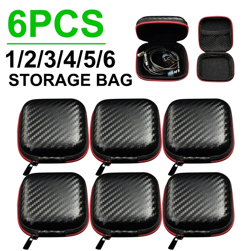 6-1pcs Earphones Storage Bag Wired Headphones EVA Zipper Storage Box Portable Hold Storage Case Container for KZ BA10 AS10 ES4