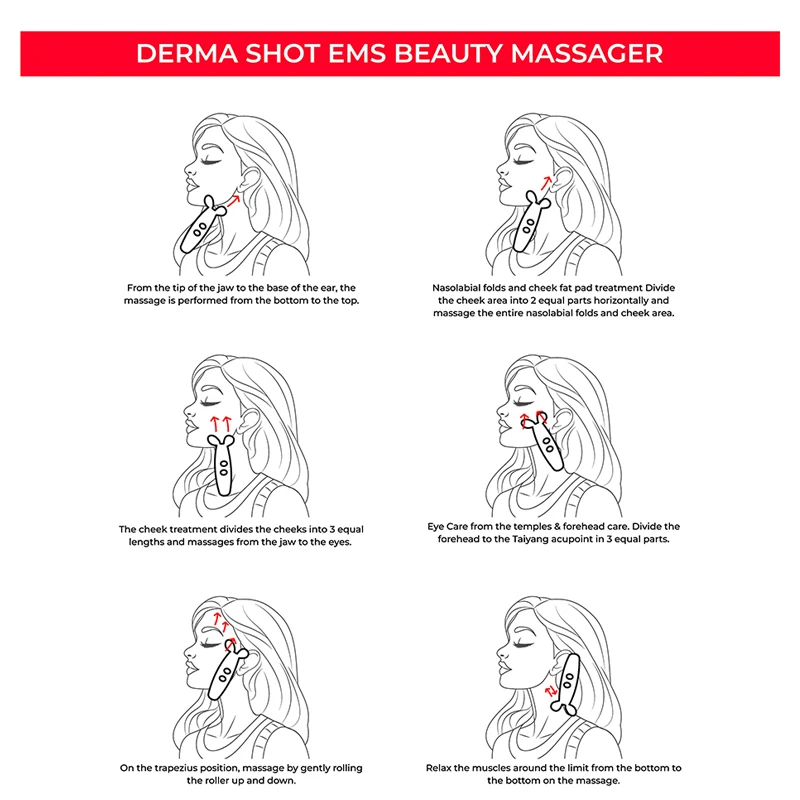 Microcurrent Facial Massager Roller Anti Wrinkles EMS Face Lift Skin Tightening Machine Skin Firming Care Slimming Beauty Tools view 6