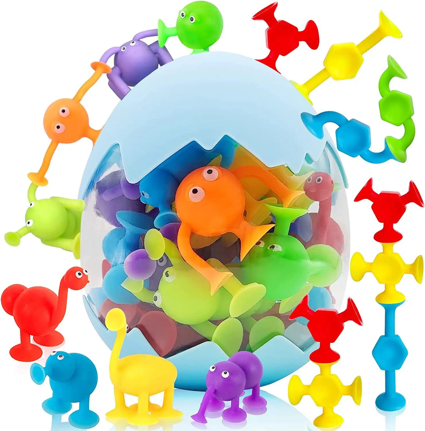 Suction Cup Bath Toys,27Pcs Bathtub Toys for Kids Preschool Fidget Party Favors Toys Travel Road Trip Essentials Gift