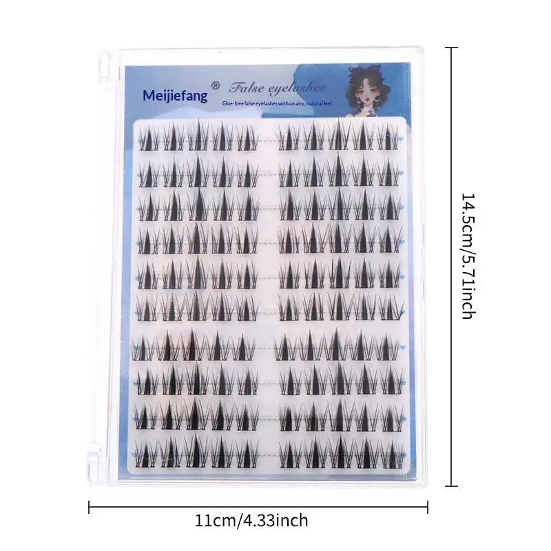 10 Rows Self Adhesive False Eyelashes Natural Manga Sectioned Eyelash Easy Application Glue Free For Quick Beauty Routine