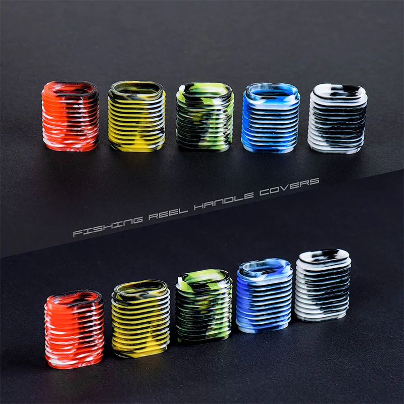 2pcs Non-Slip Rubber Reel Handle Grip Cover for Casting & Spinning Reels - Enhance Your Fishing Experience 5 Colours Available