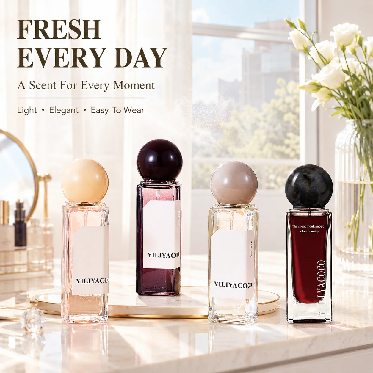 Luxury Niche Perfume Collection for Women Long Lasting Elegant Floral Woody Fresh Eau De Parfum 4 Signature Scents Gift