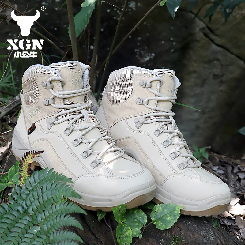 XGN EVENT Waterproof Hiking shoes Men hunting Boots Tactical Desert Combat Ankle trekking Boots Male Women warm Leather Sneakers