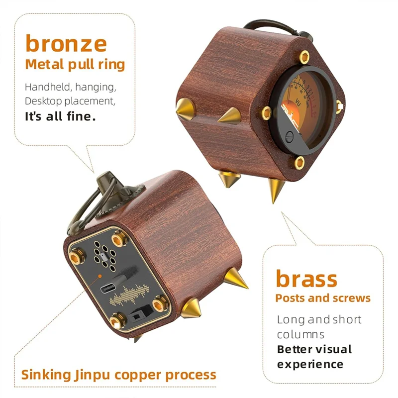 

ABKY-Wireless Retro Analog VU Meter Music Rhythm Sync & Ambient Sound Pickup For Home Audio Setup