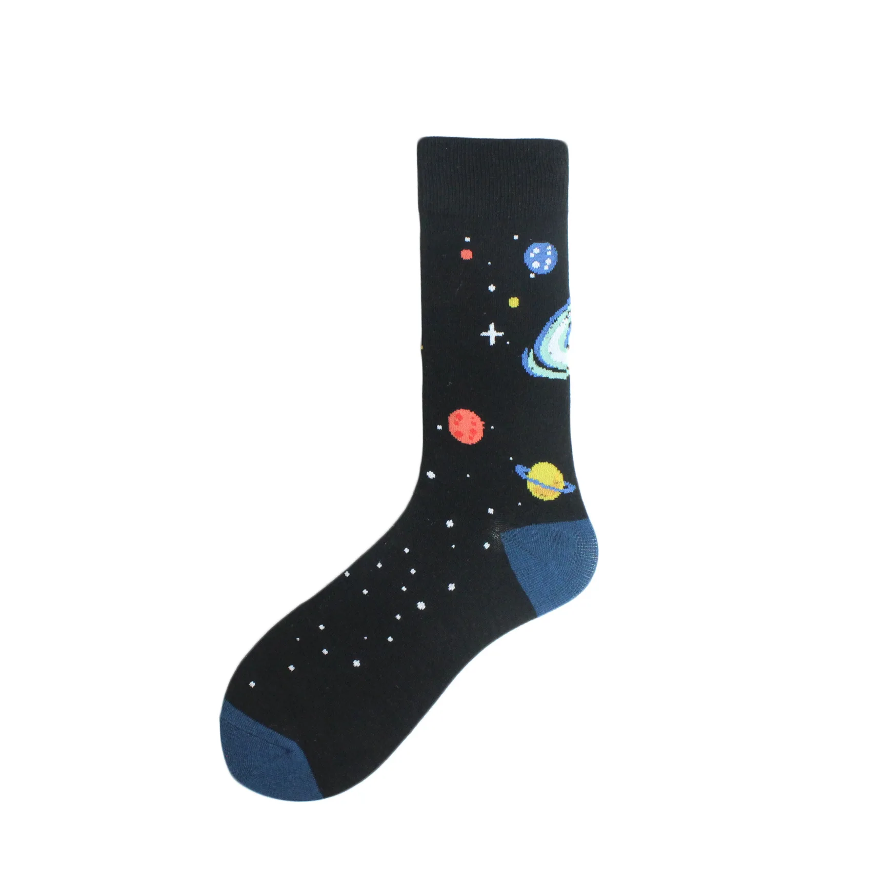 Calzini da uomo astronauta stile pittura Harajuku calzini in cotone colorato Planet Rocket Space Street Alien Socks