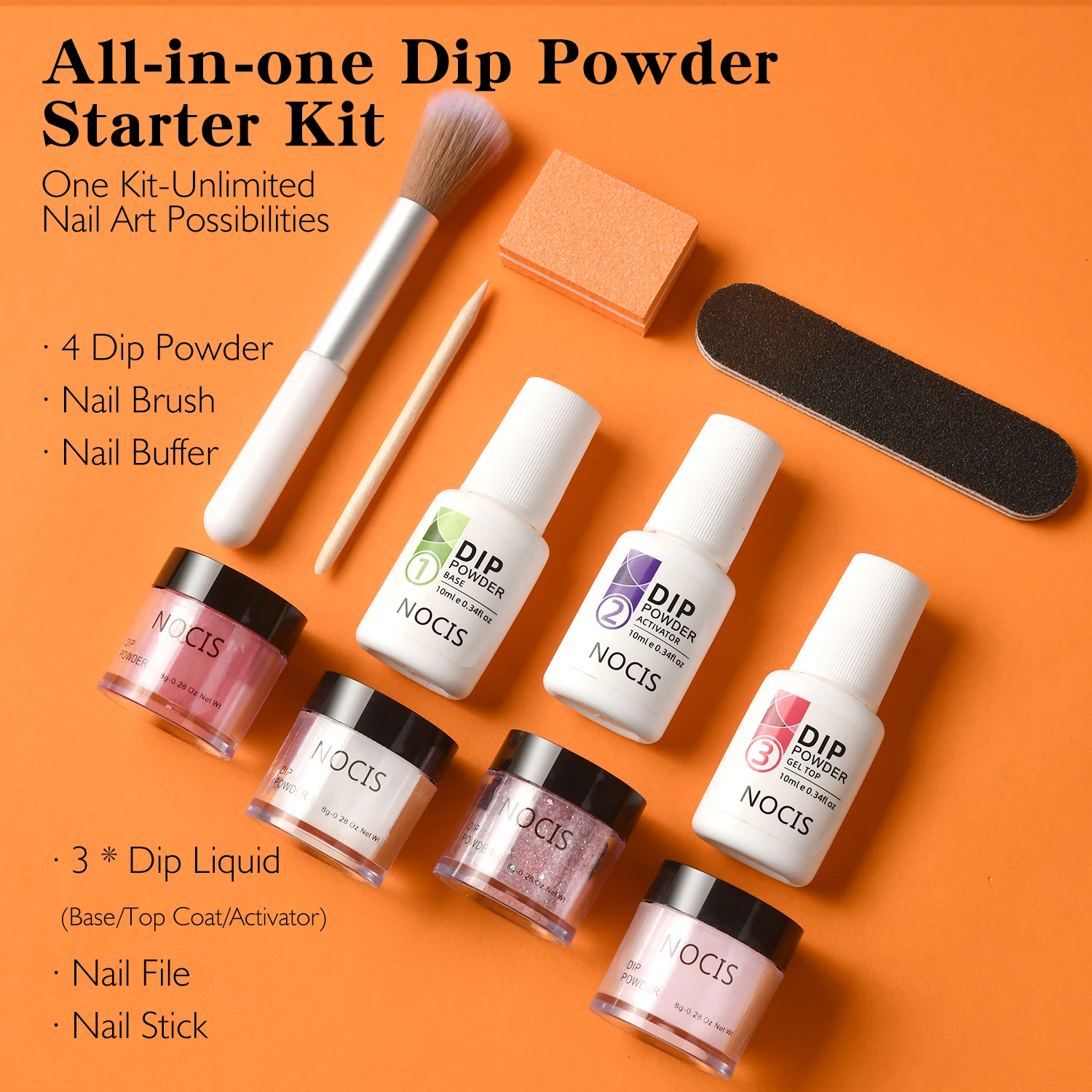 Juego de polvo para uñas de inmersión, juego de polvo para decoración de uñas, secado Natural, sin lámpara, suministros para uñas, Kit de sistema de inmersión con purpurina para uñas desnudas blancas