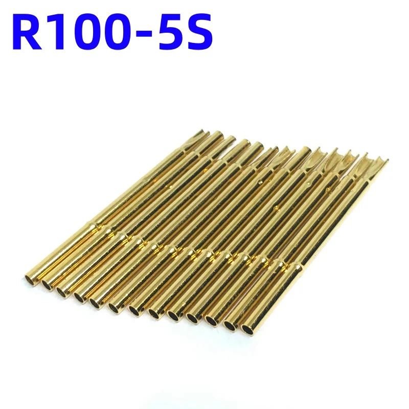 20/100PCS R100-5S Test Pin P100-B1 Receptacle Brass Tube Needle Sleeve Seat Solder Connect Probe Sleeve 29.3mm Outer Dia 1.67mm