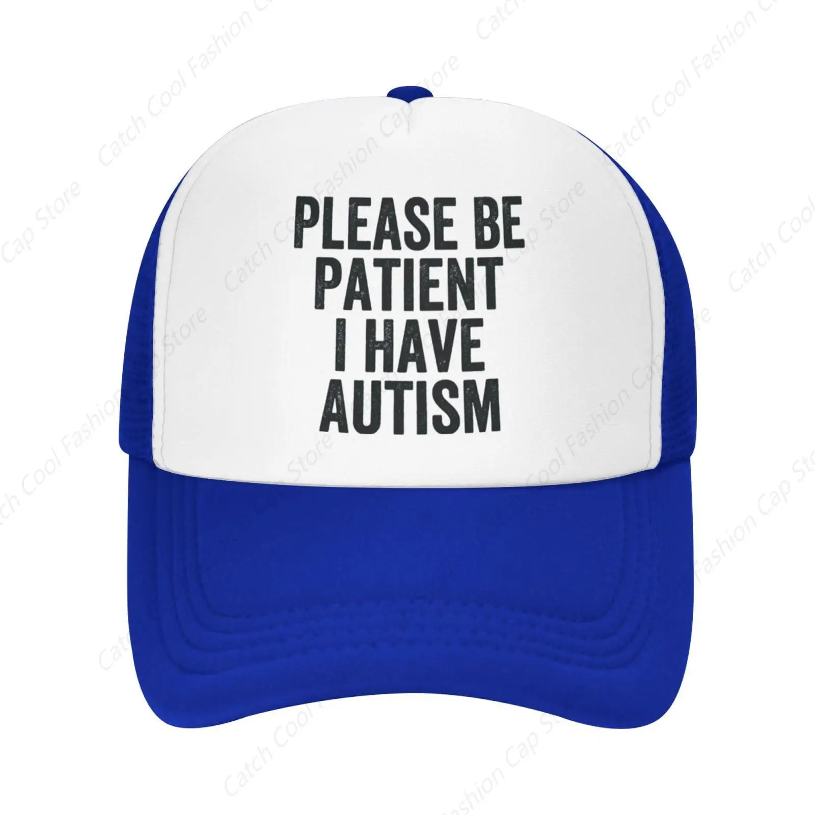 Mesh Trucker Hat Please Be Patient I Have Autism Gifts Baseball Cap Men Women Dad Sun Hat Sports Breathable Fashion Daily Travel