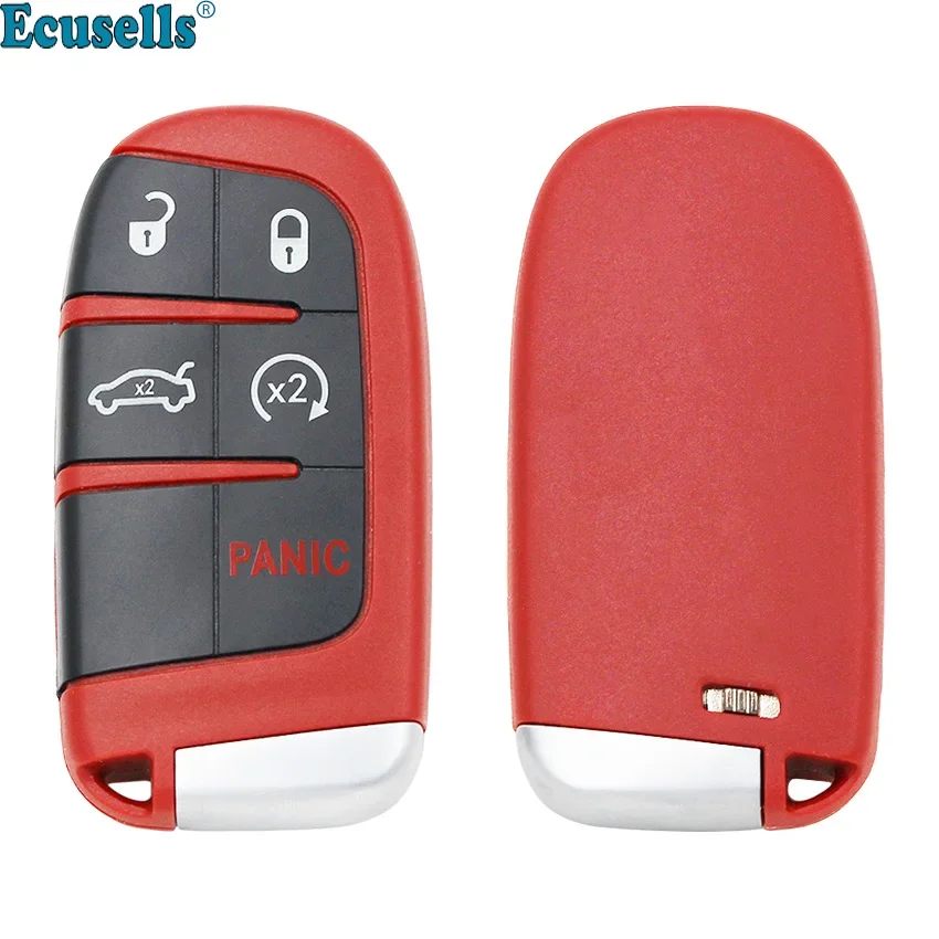 

5 Buttons Replacement Remote Key Shell Case Fob for Chrysler Jeep Dodge 2011-2018 -Red