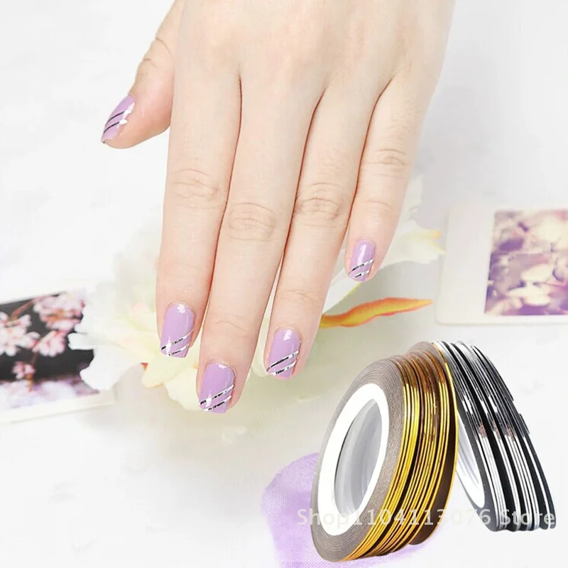 

Nail Striping Tape Metallic Yarn Line 3d Nail Art Tool Color Rolls Nail Decals DIY Nail Tips Sticker Nail Liner Stick Decoration