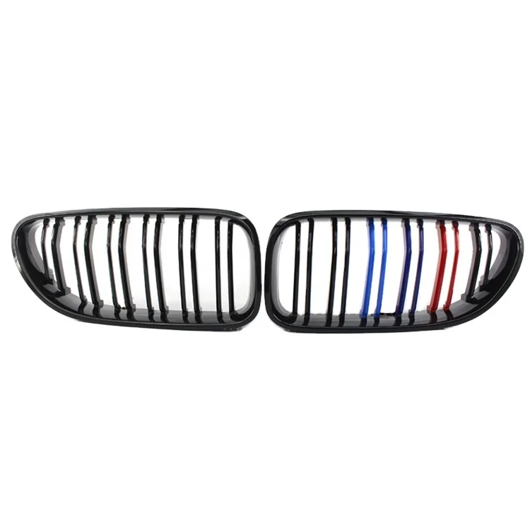 1 Pair Three Color  Double Slat Line Front Grille Kidney grill for BMW 6 Series F06 F12 F13 2011+