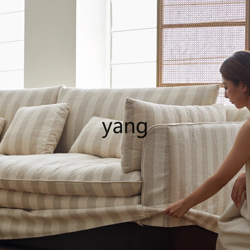 

YHM Sofa Chair Vintage Style Living Room Removable Washable Linen Leisure