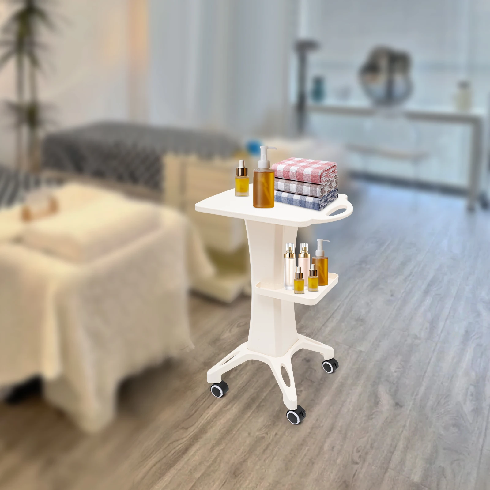 Carrello per salone di bellezza Carrello per spa professionale Carrello per salone spa in ABS Supporto mobile per strumenti di bellezza su ruote con