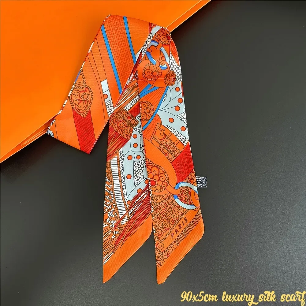 Fashion New Women\'s Twill Decorative Ribbon Small Scarf Binding Bag Handle Ribbon Hair Band Small Scarf Headband Scarf for Women