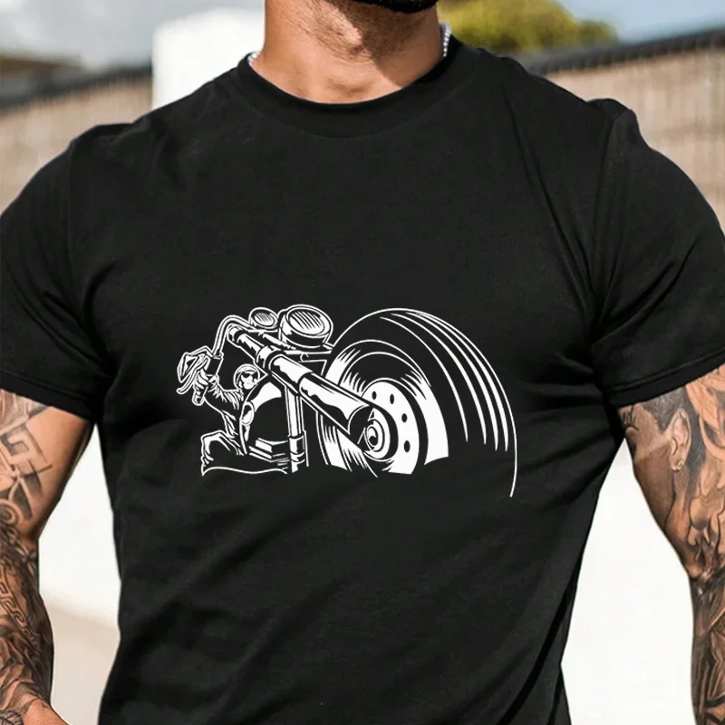 

Classic Biker Artwork 2026 New Vintage Style Pattern T-Shirt Men's And Women's Casual Short Sleeve Top