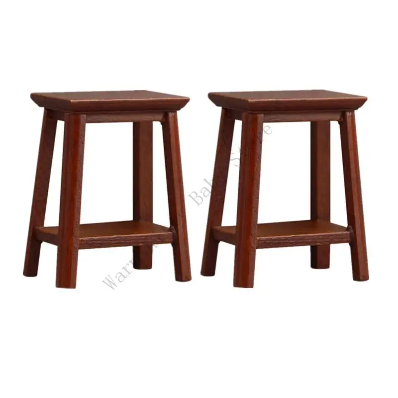 كرسي خشبي واقعي لطيف من XXFE مصنوع من خشب زكا لبيت الدمية 1:12