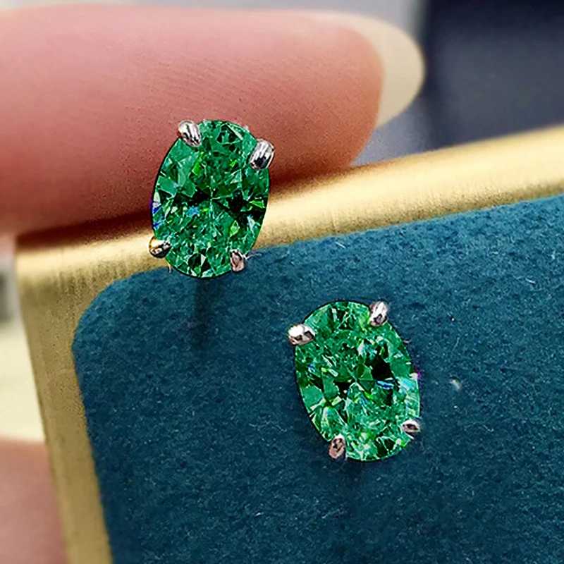 CAOSHI Einfache glänzende ovale CZ-Ohrringe für Damen, anmutige Dame, vielseitige Accessoires, klassische Eleganz, Damenschmuck